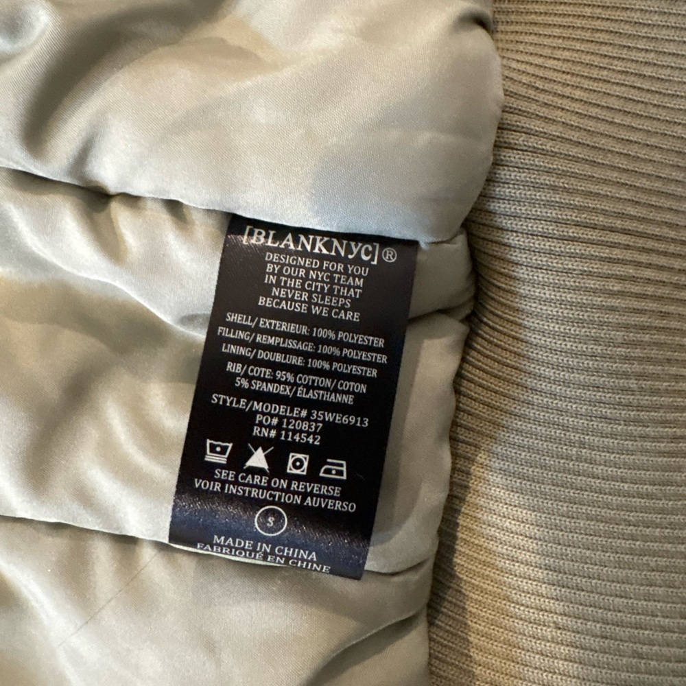 Blank NYC Light Green Bomber Jacket - Picture 4 of 5